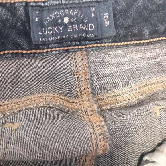 Lucky Brand Lolita Boot Cut Jeans 12/31 Blue Denim Raw Hem Great Condition - Picture 11 of 12